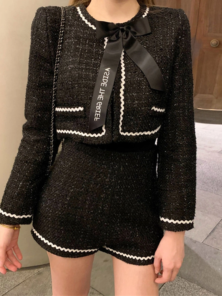 [Dunst] Classic Tweed Jacket Black BLACK PINK ジェニー着用 Sparkling Black Tweed Jacket And Shorts Set | Jennie