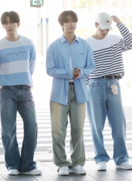 Vintage Blue Casual Denim Jeans | Jisung – Stray Kids