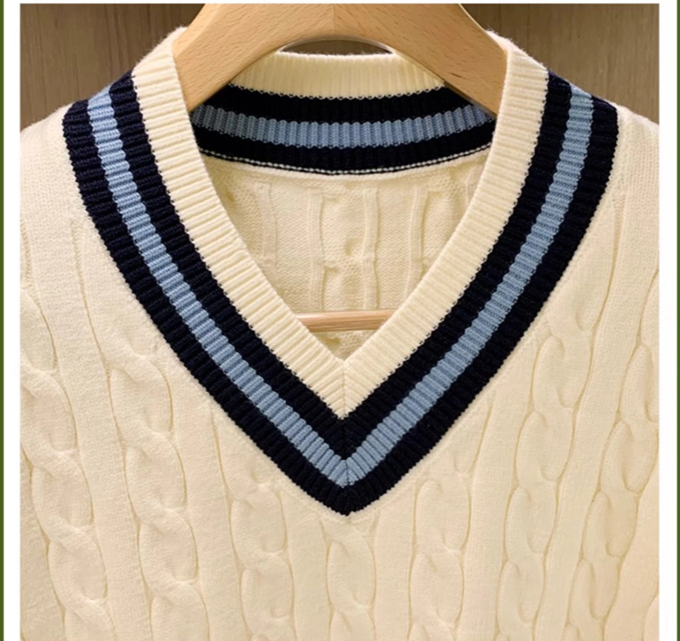 【BAON】[unisex] Renmi Cable Color Over Knit Beige Cable Knit Pattern Sweater | Rora - BabyMonster