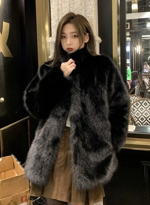 Brown Teddy Bear Coat | Hyuna - Fashion Chingu