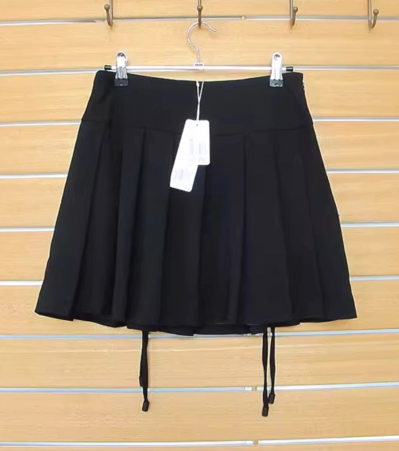 Black Double Lace Up Pleated Skirt | Karina - Aespa