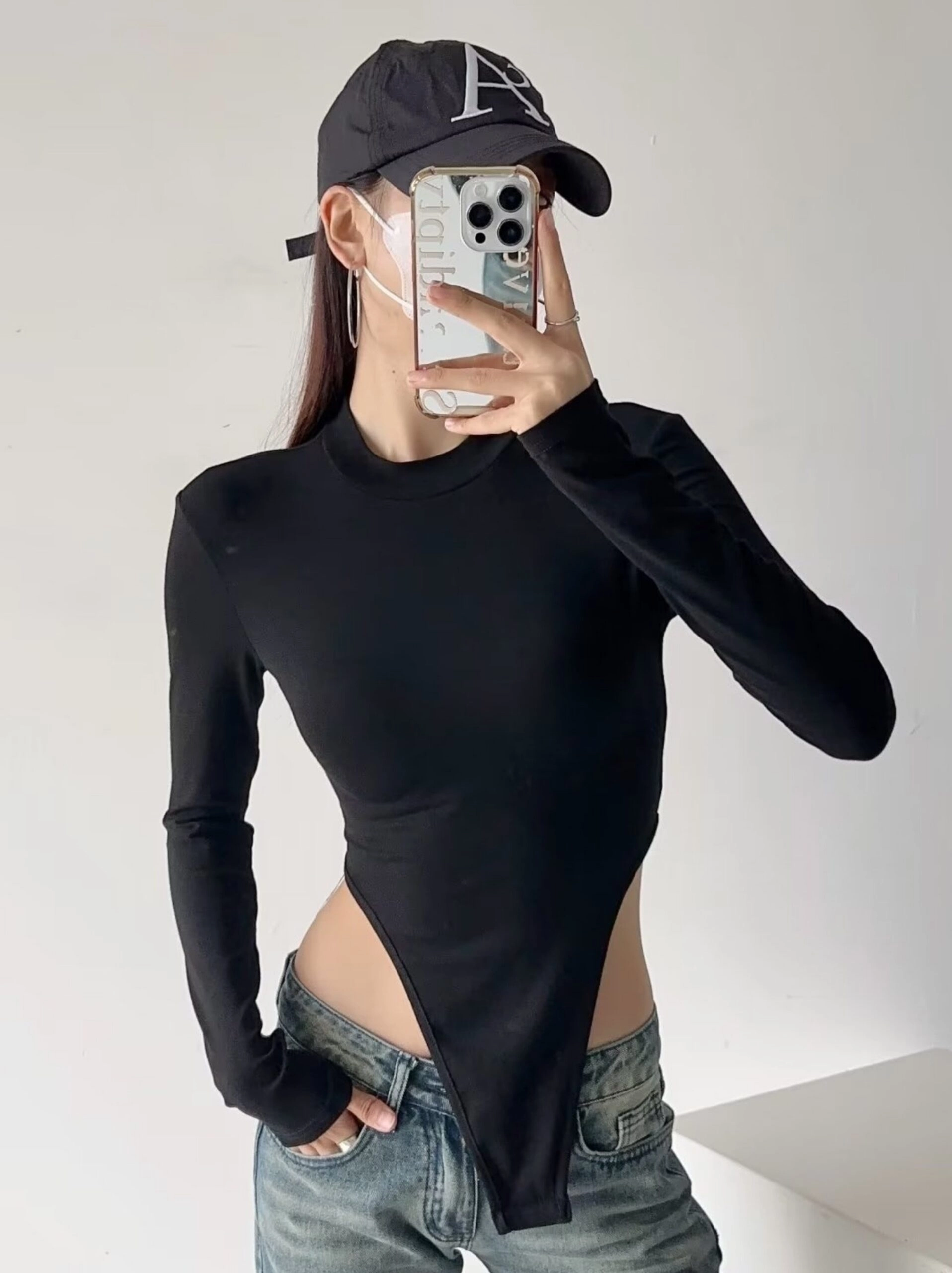 韓国KINDAME Volume-UpHigh-WaistSemiBootcut kindame