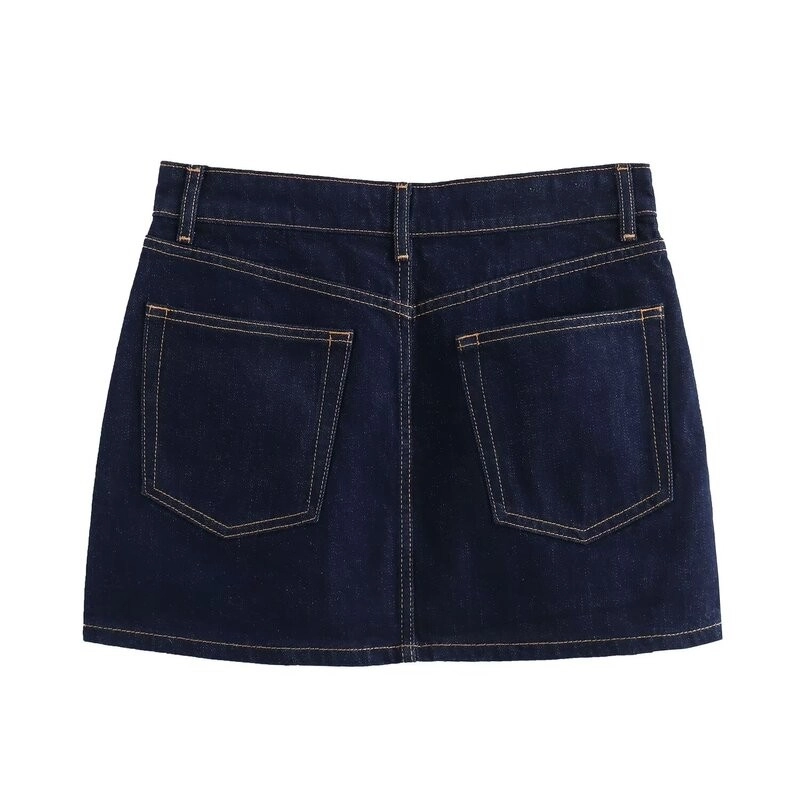 Blue A-Line Casual Denim Mini Skirt | ILLIT - Fashion Chingu