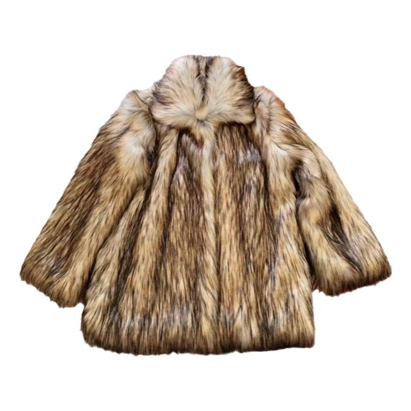 つーちゃんです MACPHEE/coat Brown Fluffy Faux Fur Jacket | Mark - NCT - Fashion Chingu