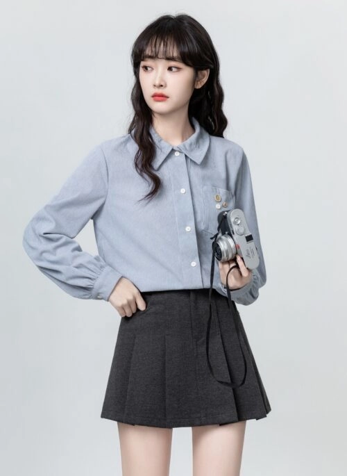 【関税&送料込み】Givenchy Pleated Skirt In Monogram 72 Ja Grey Vertical Stripe Box Pleated Skirt | J - STAYC - Fashion