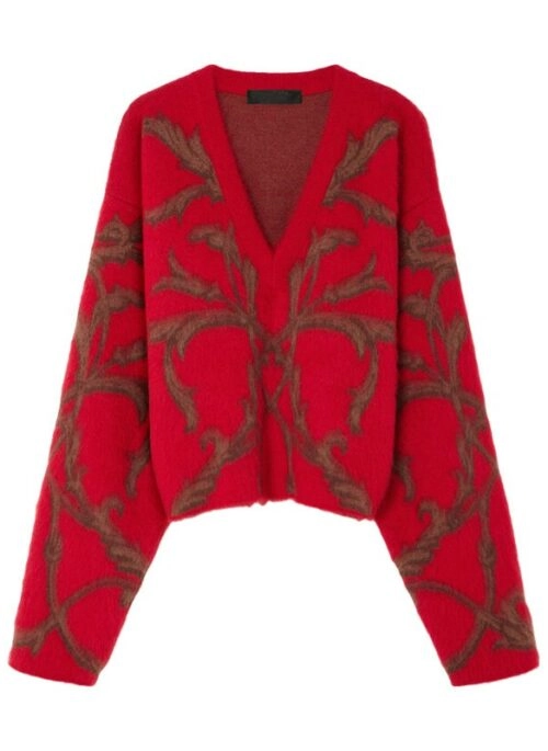 Red Abstract Pattern Cozy Sweater | Hyunjin – Stray Kids