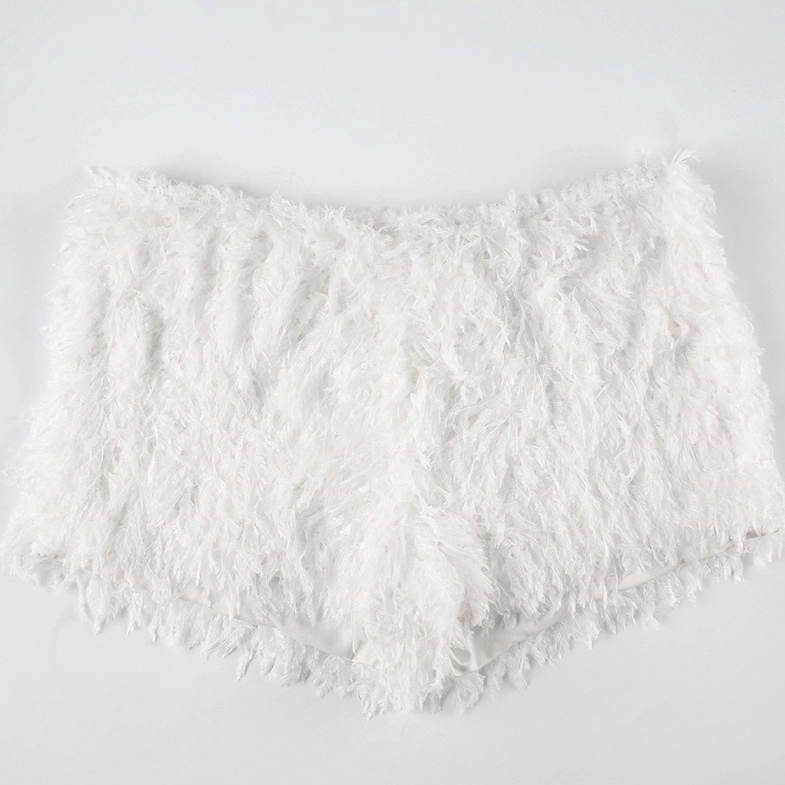 White Faux Fur Mini Shorts | Jihyo - Twice - Fashion Chingu