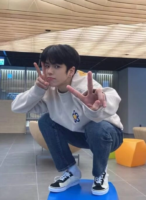 White Mini Flower Print Sweatshirt | Jaehyuk – Treasure