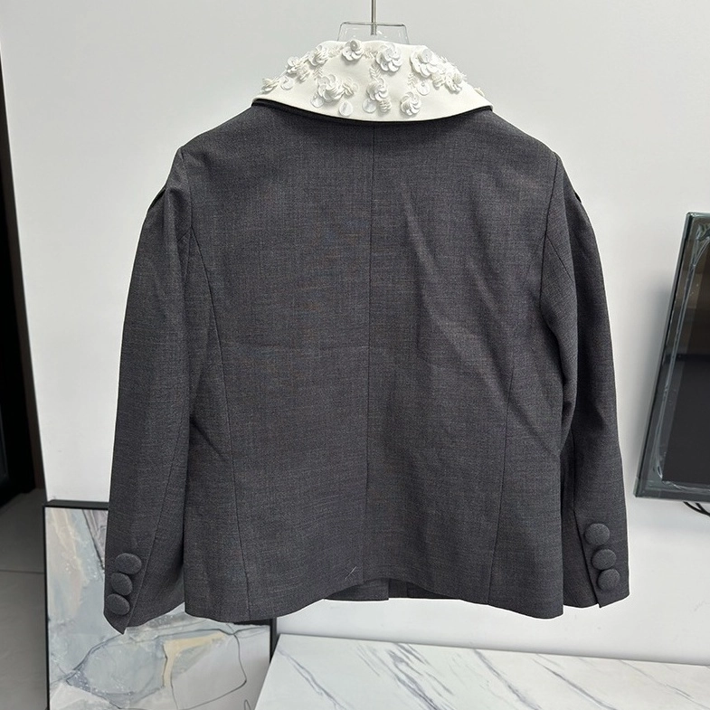 Grey Vintage Puff Sleeve Jacket | Jisoo - BlackPink