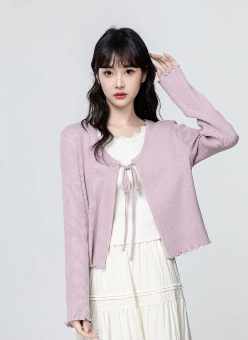 Purple Colorblock Knit Sweater Top