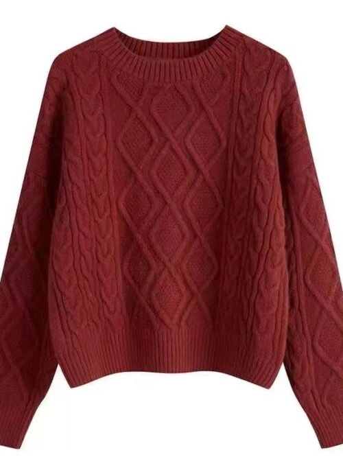 Red Diamond Stitch Knitted Sweater | Ji Kang Hee – Motel California