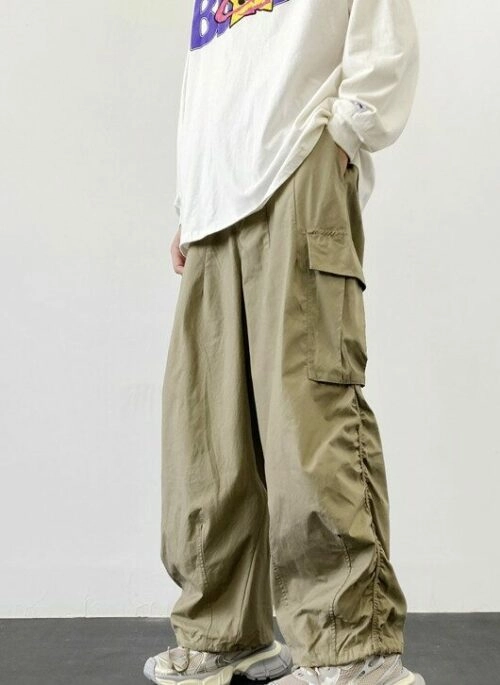Green Ruched Edge Cargo Pants | Yunjin – Le Sserafim