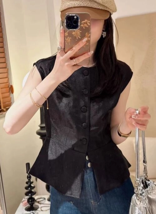 Black Traditional Style Peplum Top | Baek Su Jeong- My Dearest Nemesis
