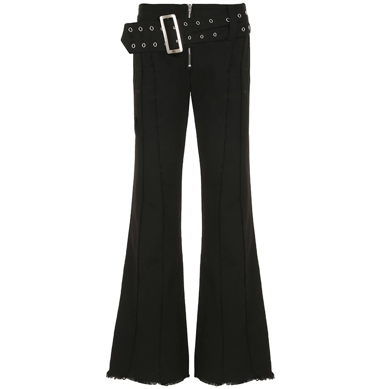 パンツ Black FLARE SLACKS sullen Sullen black wide-leg slacks