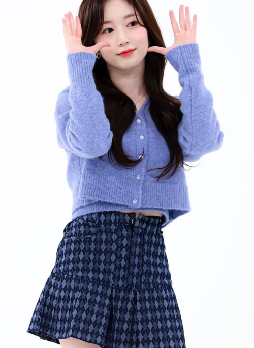 Blue High-Waisted Plaid Skirt | Haewon – NMIXX