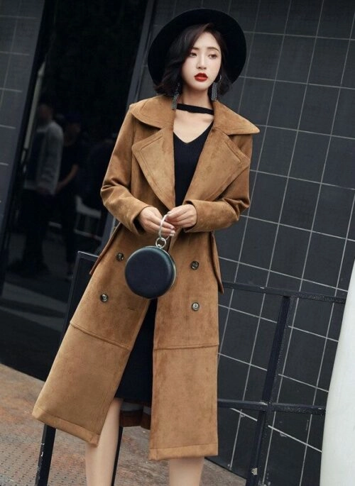 Brown Suede Trench Coat | Junghwan – Treasure