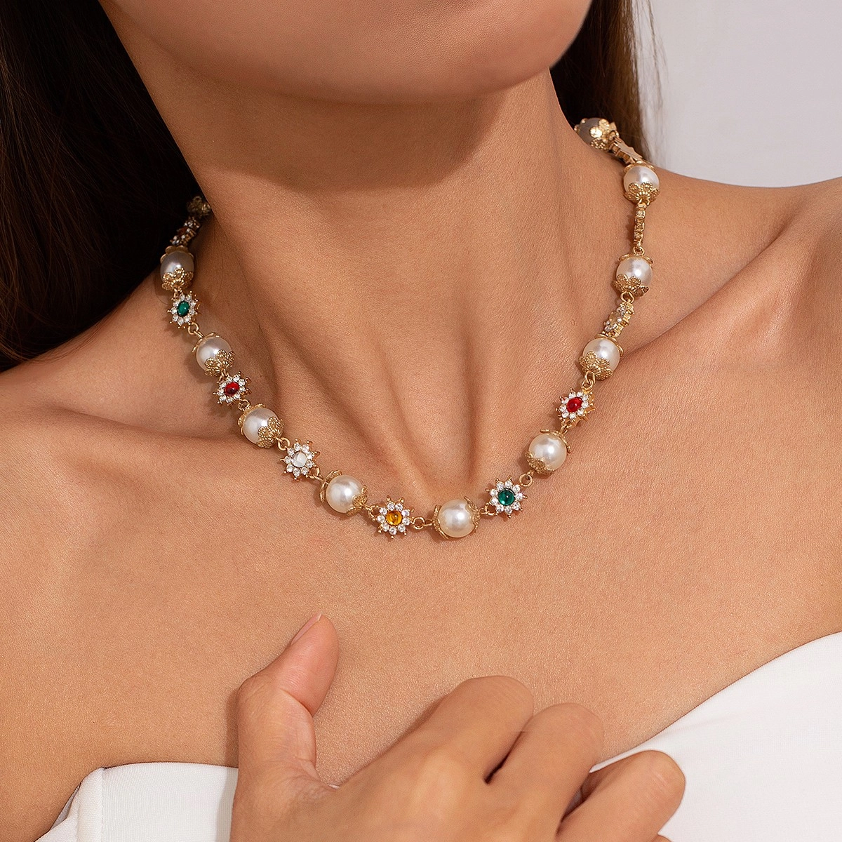 ★BTS着用★MAMA CASAR★LIKE A FLOWER CLASSIC PEARL NECKLAC.E BTS着用【MAMA CASAR】☆LIKE A FLOWER CLASSIC PEARL NECKLAC.E