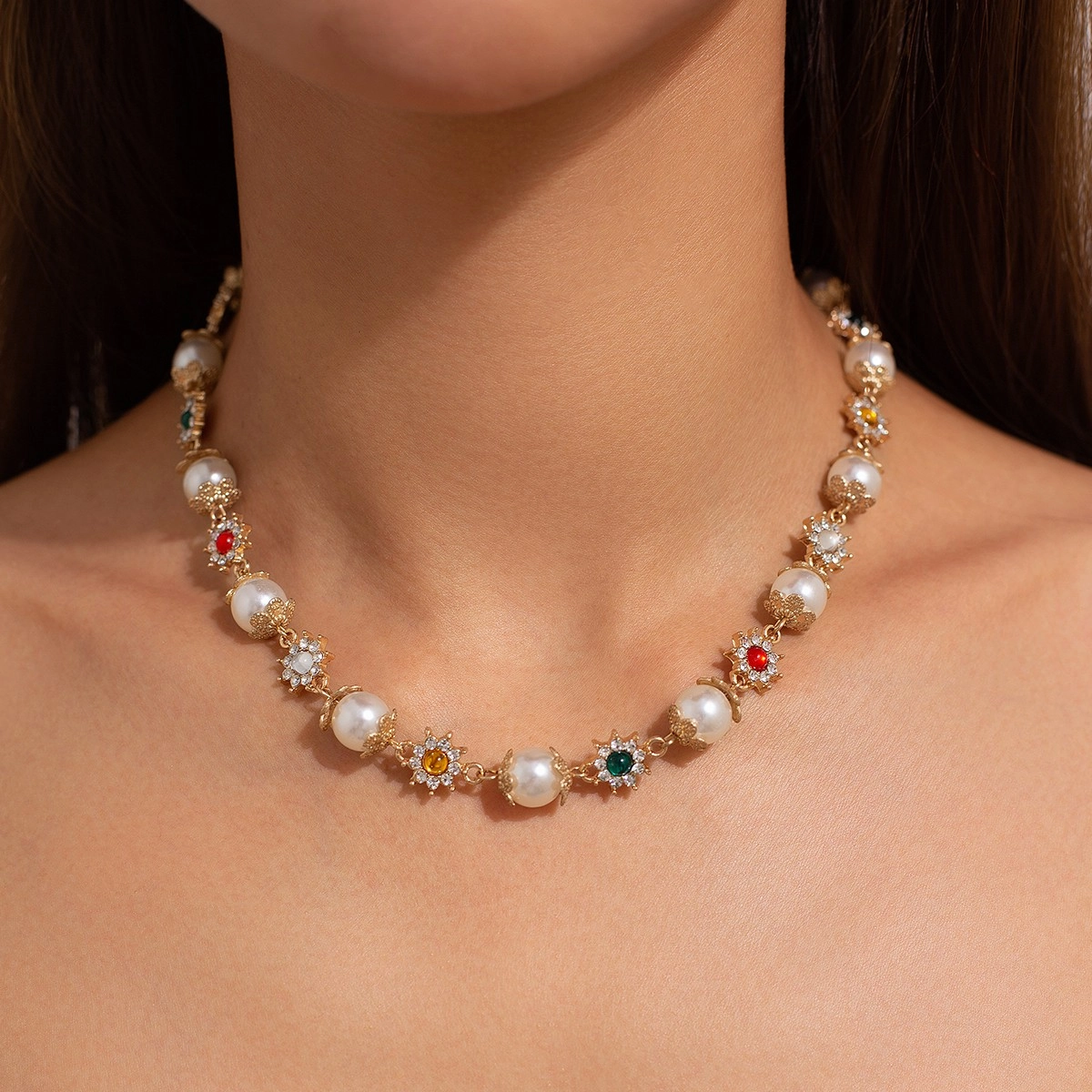 ☆BTS着用☆MAMA CASAR★LIKE A FLOWER CLASSIC PEARL NECKLAC.E Gold Flower And Pearl Detail Necklace | J-Hope - BTS