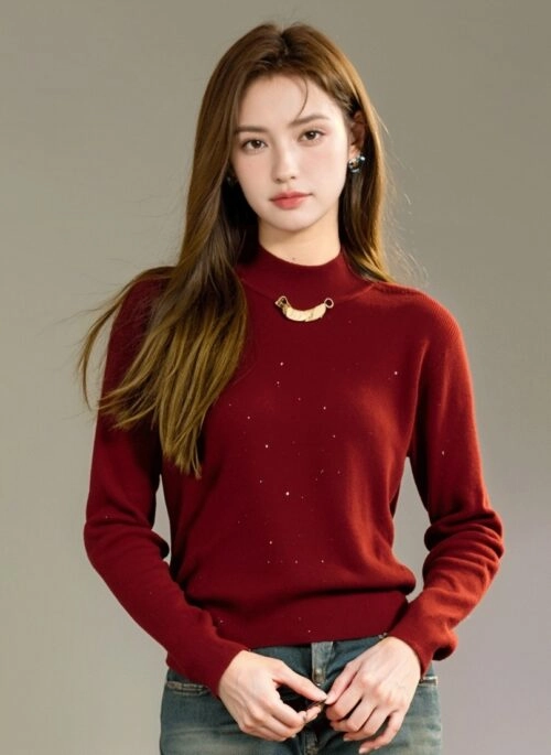 Christmas Red Slim Knit Top