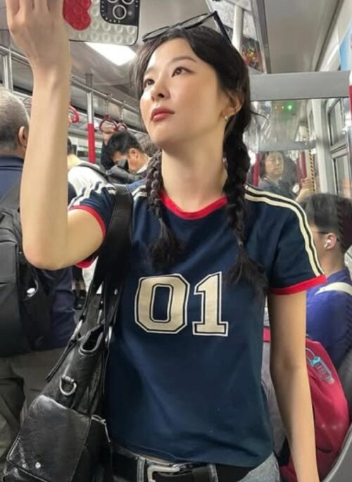 Navy Blue 01 Jersey Style T-Shirt | Seulgi – Red Velvet