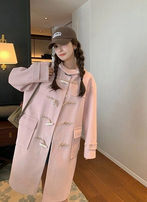 Pink Long Winter Coat | Baek Su Jeong- My Dearest Nemesis
