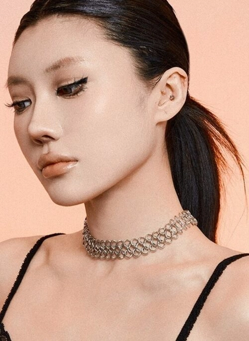Silver Layered Metal-Link Choker | Sieun – STAYC