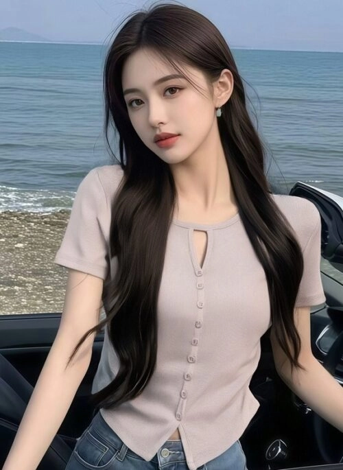 Stylish Korean Design Solid Color Short Sleeve Top