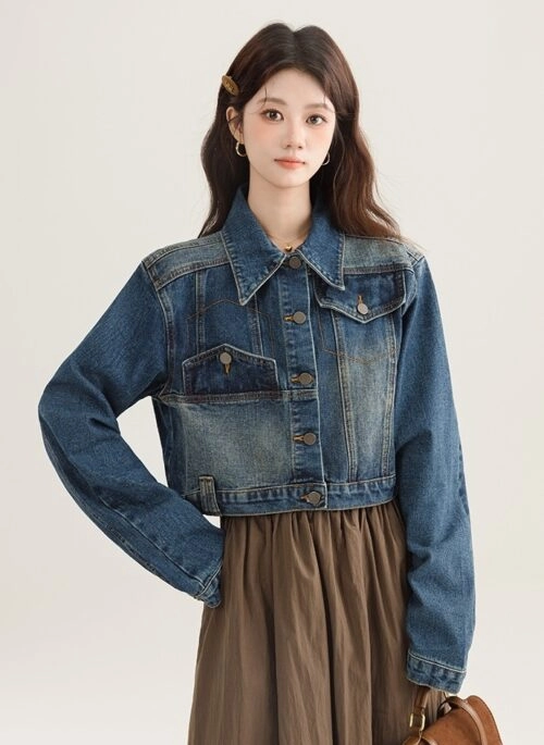 Vintage Denim Jacket With Unique Design