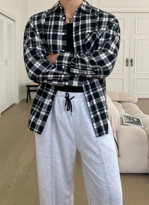 Vintage Plaid Long Sleeve Casual Shirt Jacket