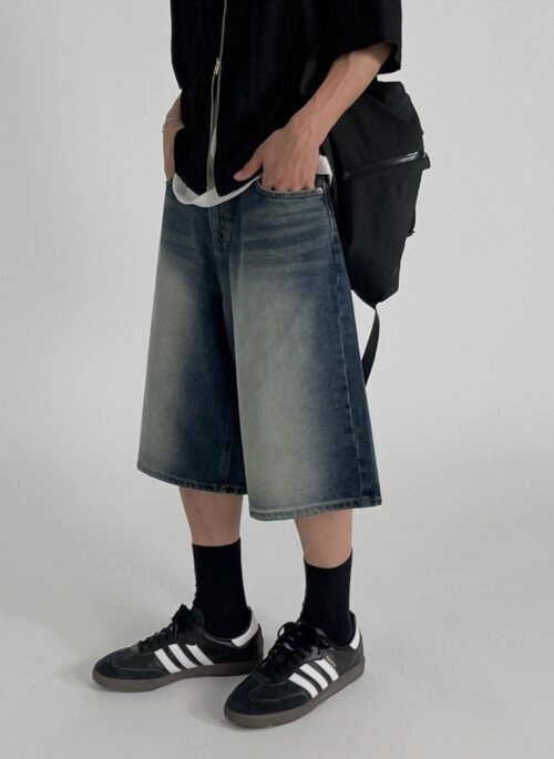 Vintage Washed Denim Casual Shorts