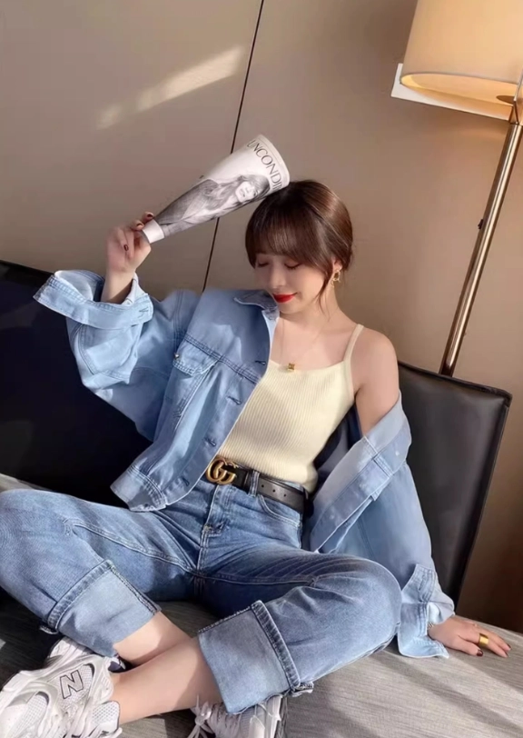 Beige Ribbed Sling Top | Kazuha - Le Sserafim - Fashion Chingu