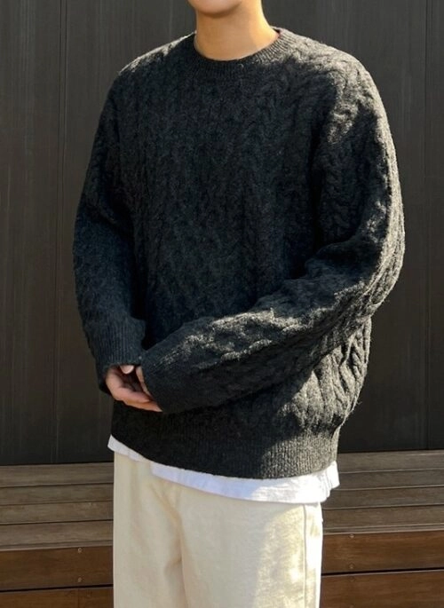 Cable Knit Sweater Cozy Winter Pullover