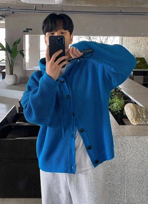 Casual Knit Hooded Cardigan Sweater