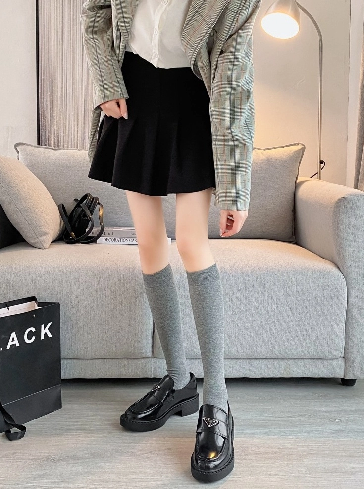 Grey Knee High Casual Socks | Taemin - SHINee - Fashion Chingu