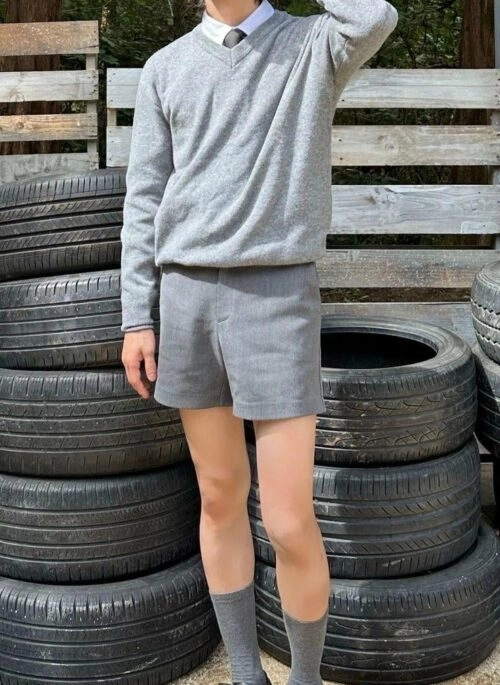 Grey Classic Suit Shorts | Taemin – SHINee