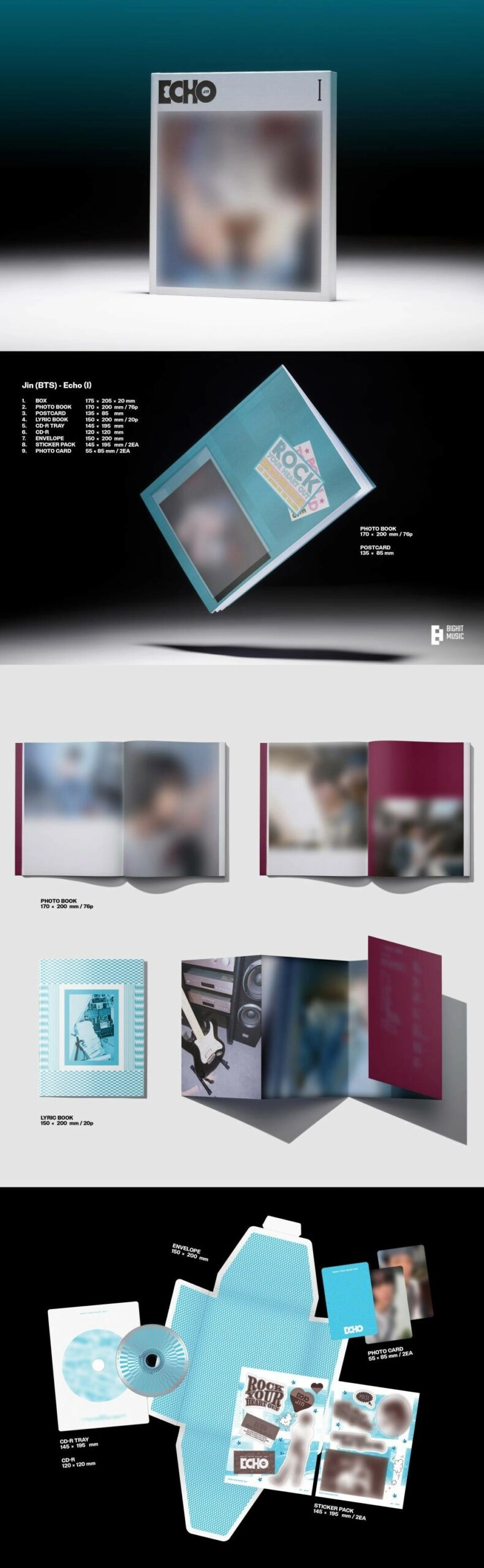 新品 Jin ECHO 12枚+HAPPY weverse Albums +特典 Jin (BTS) Second Solo Album 'Echo'