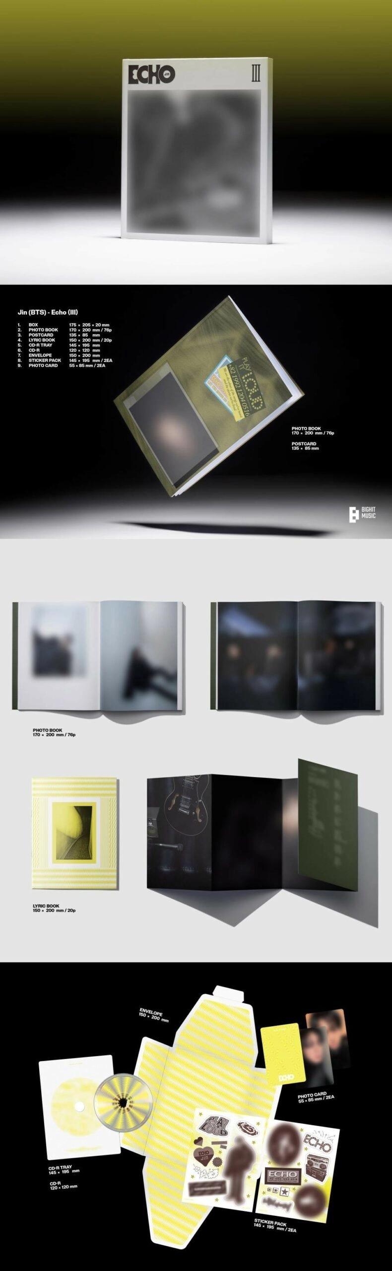 JIN 2nd Mini Album - Echo | Set version + Weverse Albums
