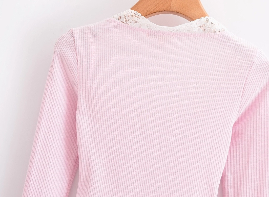 Pink Square Neck-Line Long Sleeve Top | Lisa - BlackPink