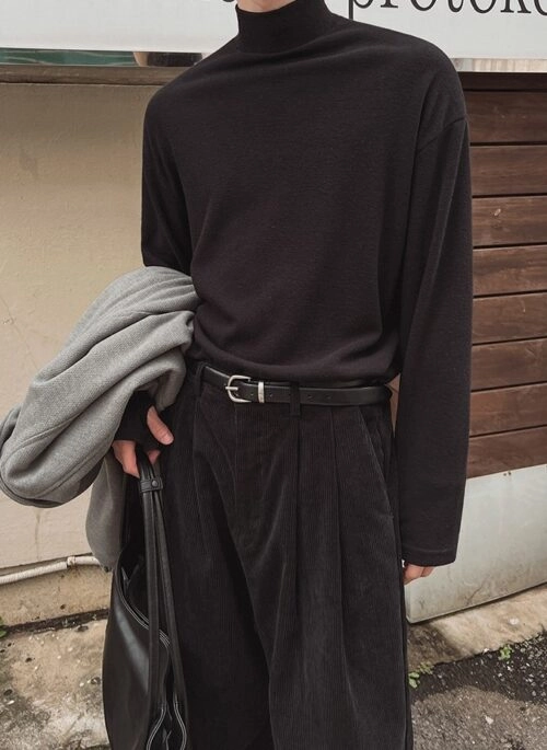Premium Cotton Long Sleeve Turtleneck Tee