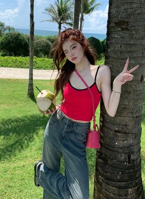 Red Basic Camisole Top | Solar – Mamamoo