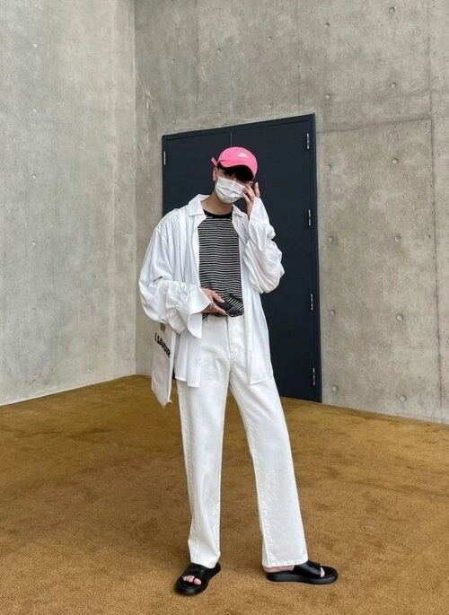 Relaxed Fit Washed Casual Pants