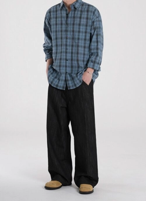 Relaxed Plaid Casual Shirt Trendy Long Sleeve