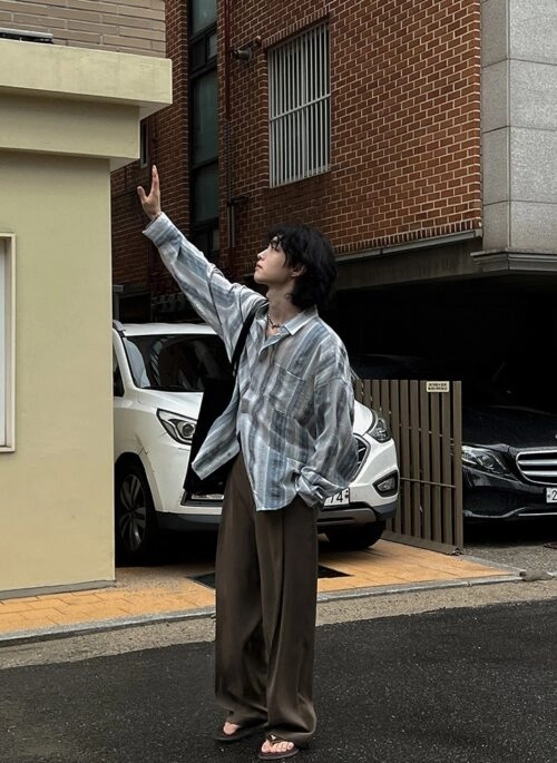 Relaxed Striped Casual Long Sleeve Shirt