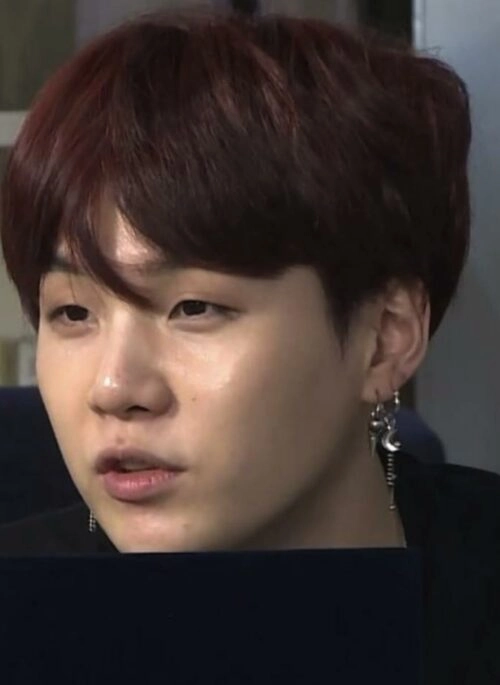 Silver Crescent & Spike Hoop Earrings | Suga - BTS