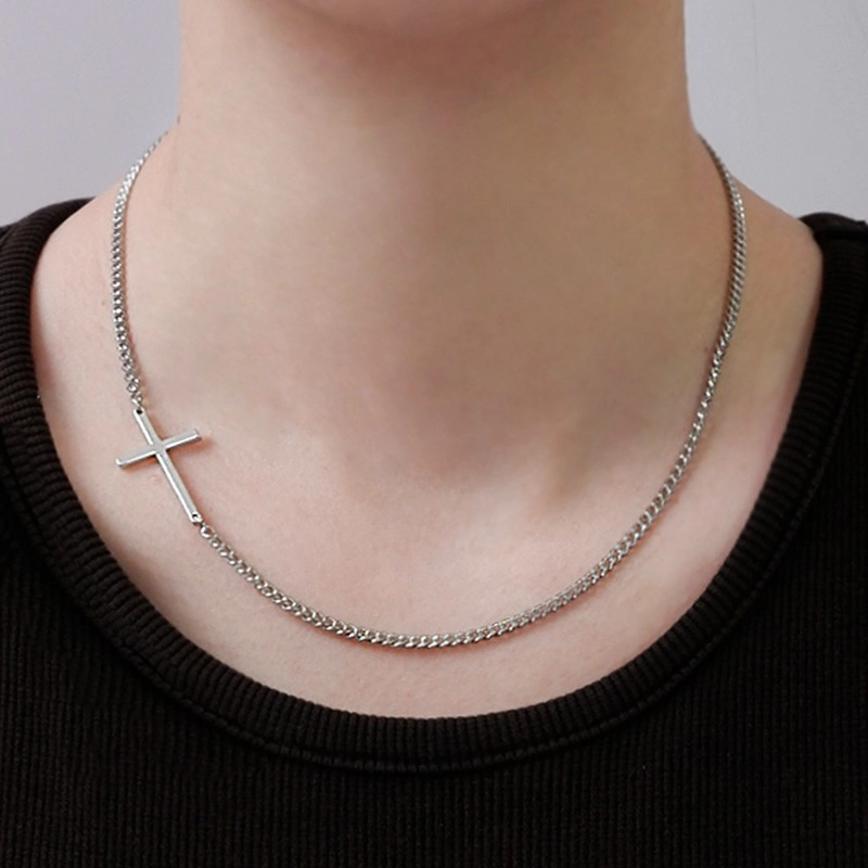 BTS J HOPE着用 aneujac Gray of Dawn Necklace (SILVER) Silver Cross Pendant Minimalist Necklace | J-Hope - BTS