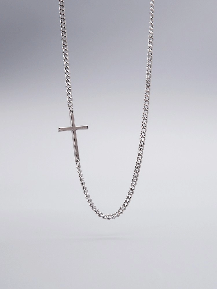 BTS J HOPE着用 aneujac Gray of Dawn Necklace (SILVER) Silver Cross Pendant Minimalist Necklace | J-Hope - BTS