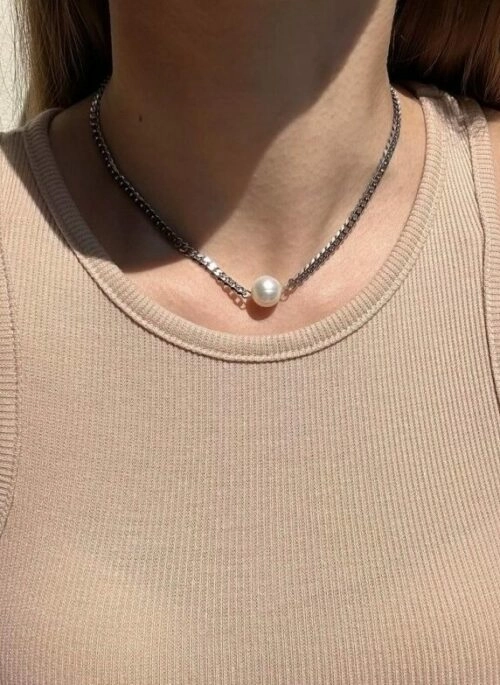 Silver Single Pearl Charm Necklace | Yunhyeong – iKON