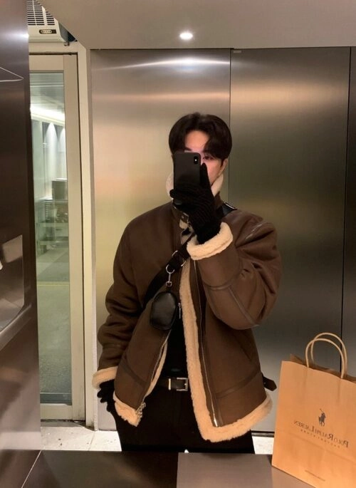 Suede Fleece Lined Winter Jacket