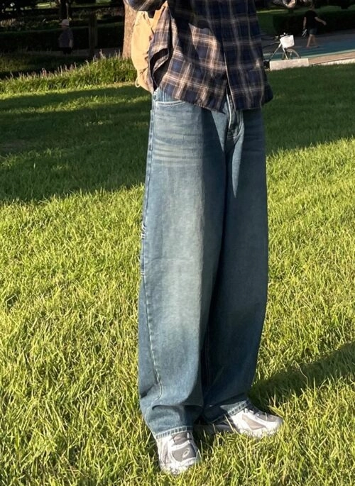 Trendy Loose Fit Denim Trousers