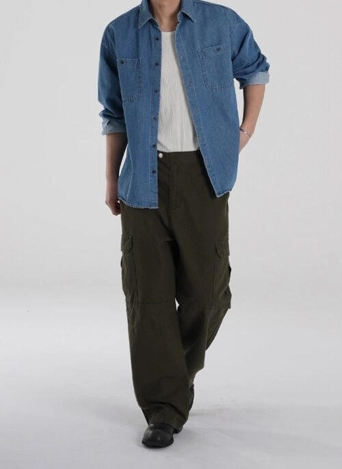 Vintage Washed Denim Jacket Casual Shirt Style